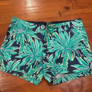 Lilly Pulitzer Green and Blue Leaf Print Shorts